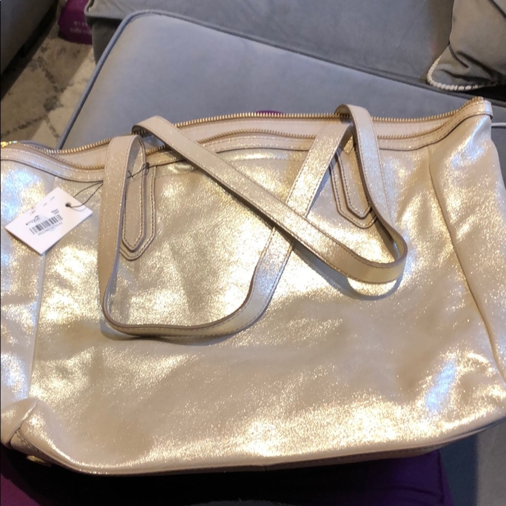 Brand New Gold metallic tote